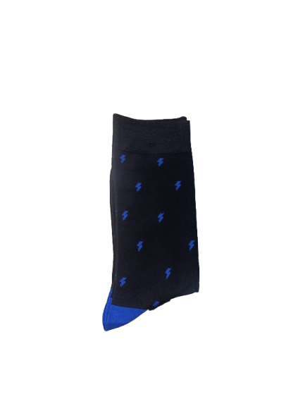 Calcetines Rayo Azul Fondo Negro