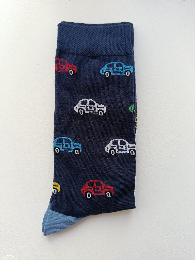 Calcetines Coches de Colores (Azul Marino)