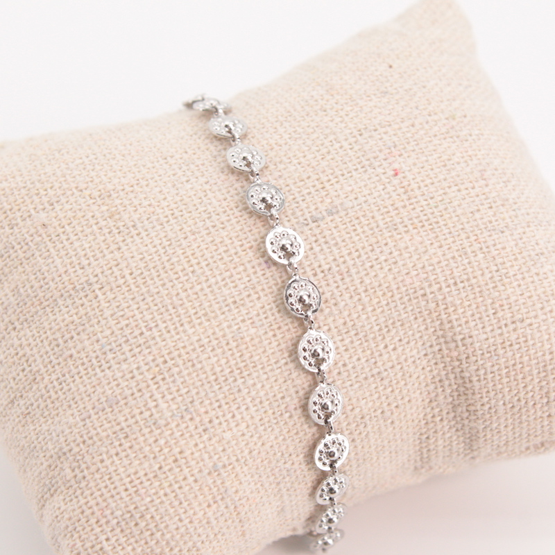 Pulsera Flores Redondas Plateada