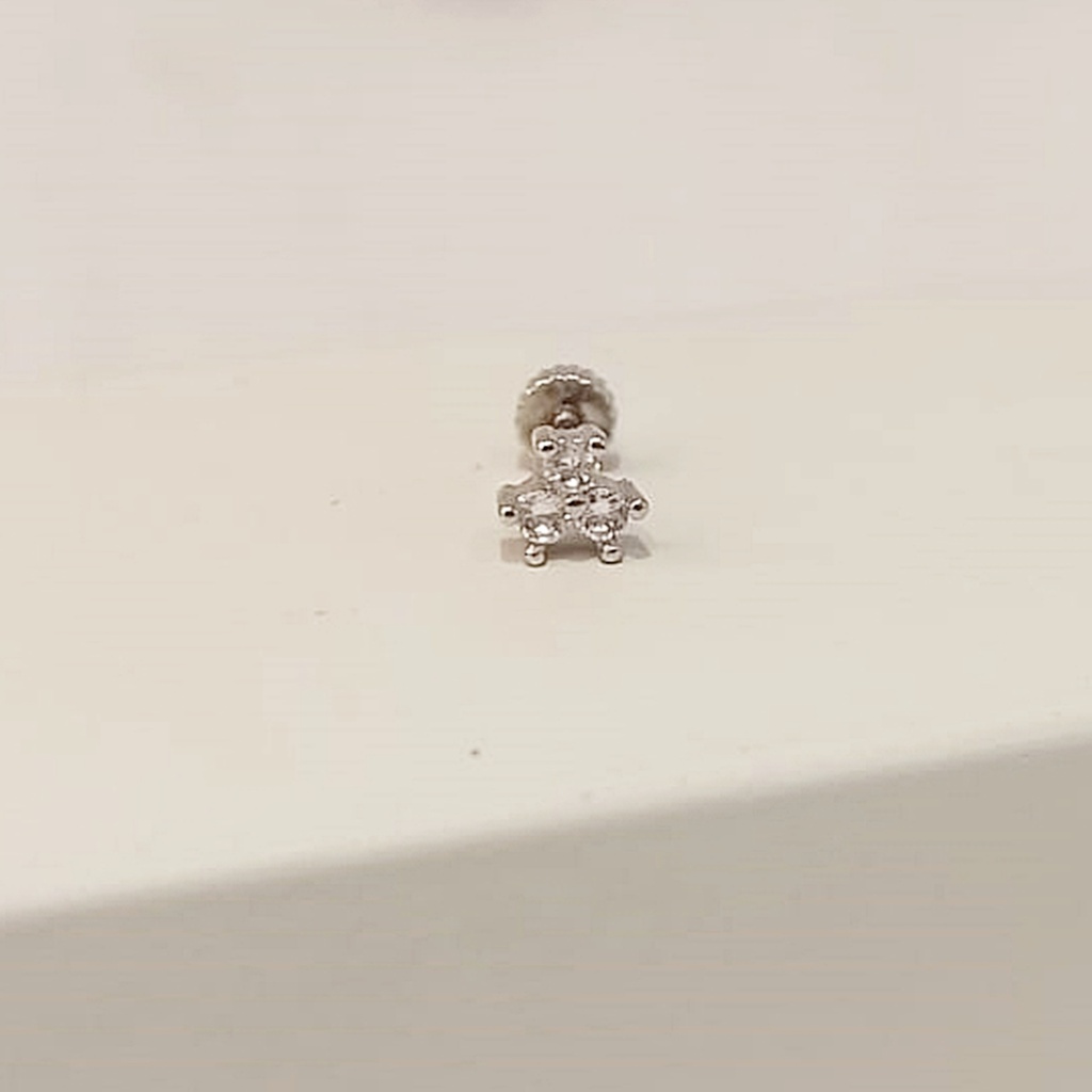 Pendiente Trio Circonitas Plateado (Rosca)