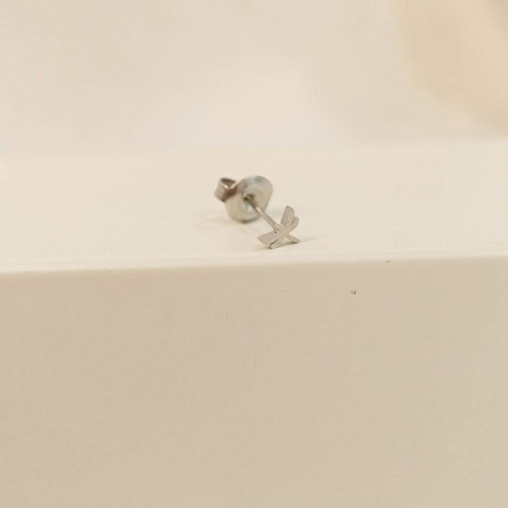 Pendiente Mini Libélula Plateado