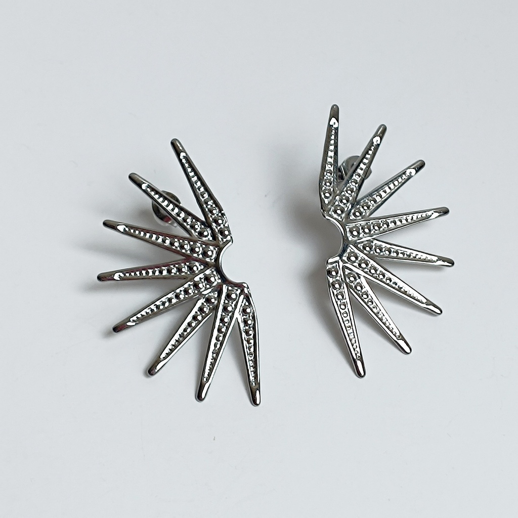 Pendientes Semi Sol Plateado