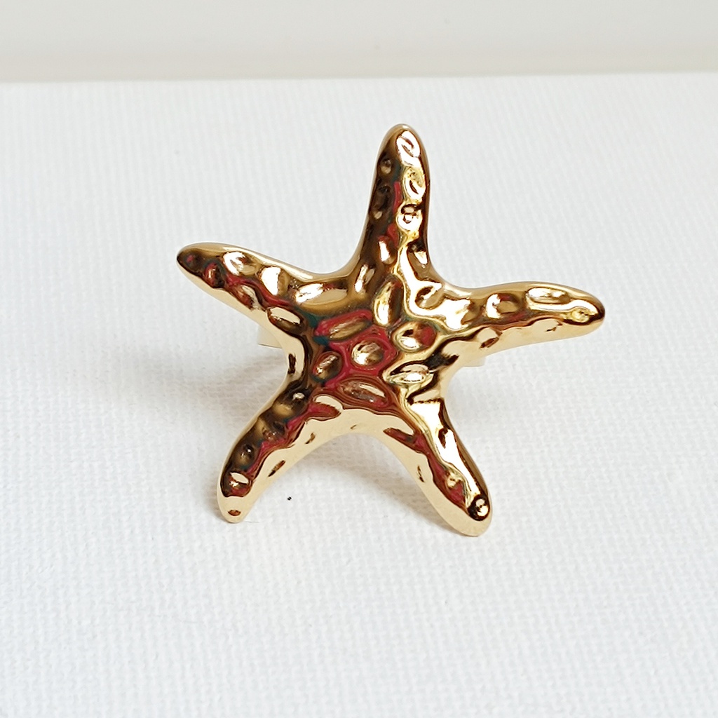 Anillo Maxi Estrella De Mar Dorado