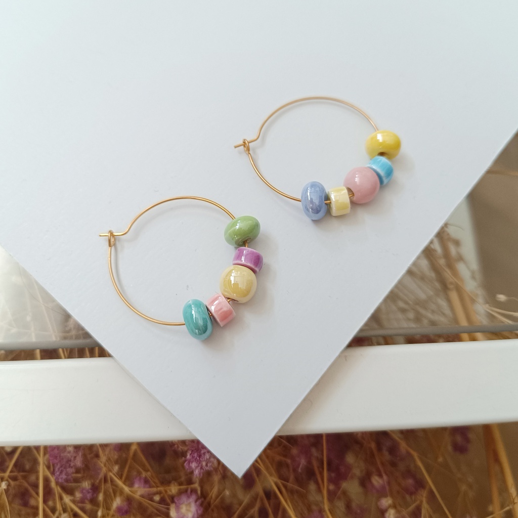 Pendientes Cerámica Baby Soft Asimétricos Color Pastel