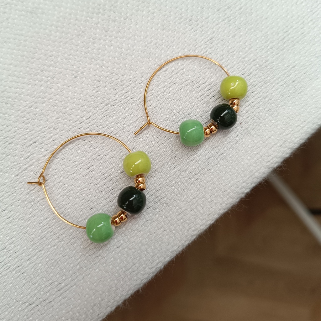 Pendientes Cerámica Ami Verde