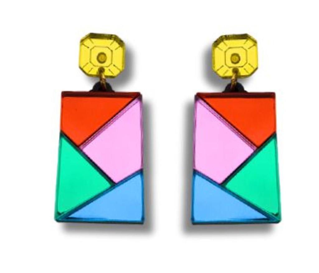 Pendientes Metacrilato Rectángulo Colores