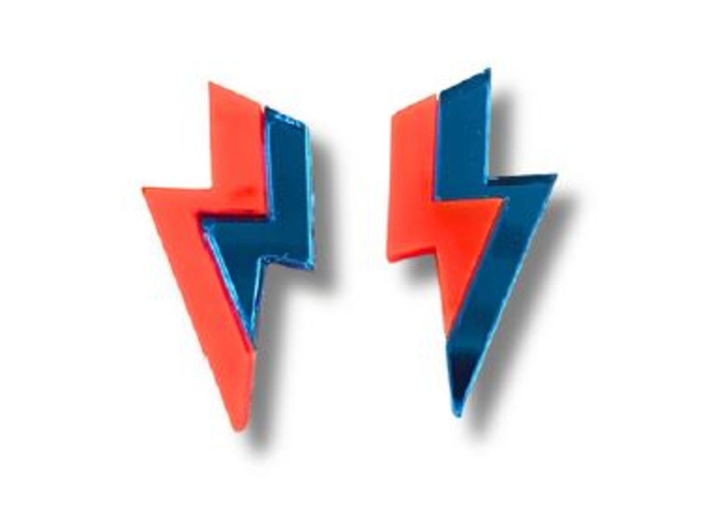 Pendientes Metacrilato Rayo Doble Color