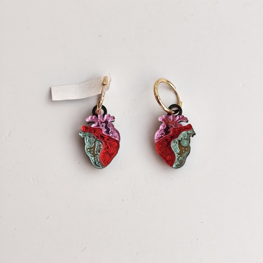 Pendientes Corazón Colores Aro Metacrilato