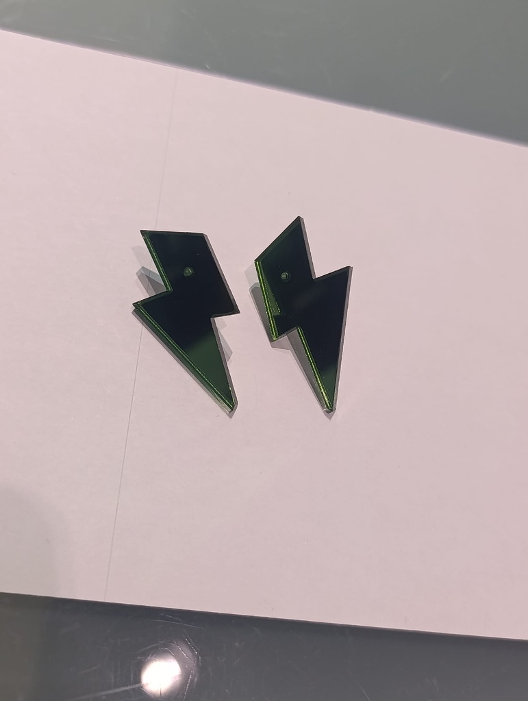 Pendientes Metacrilato Rayo Verde