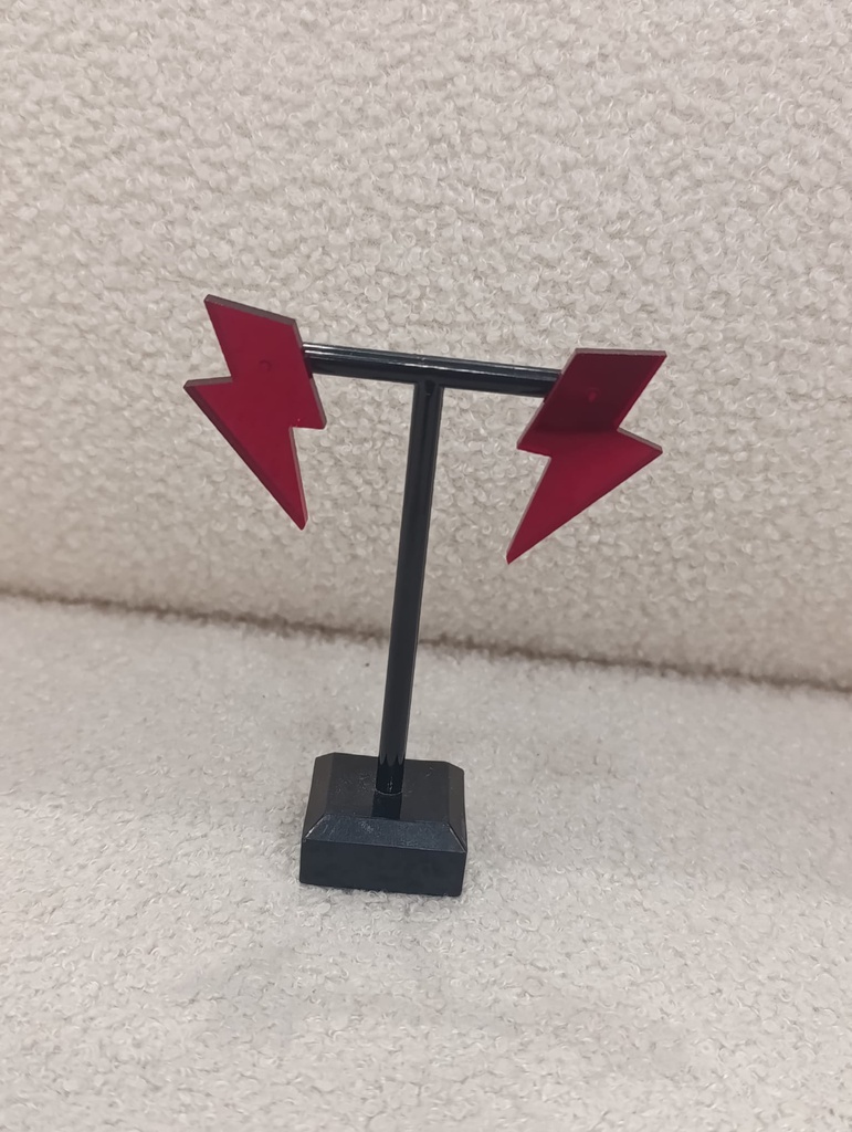 Pendientes Metacrilato Rayo Rojo