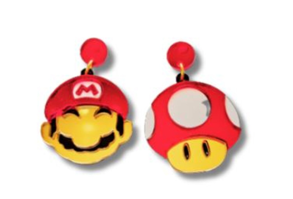 Pendientes Mario Bros Metacrilato
