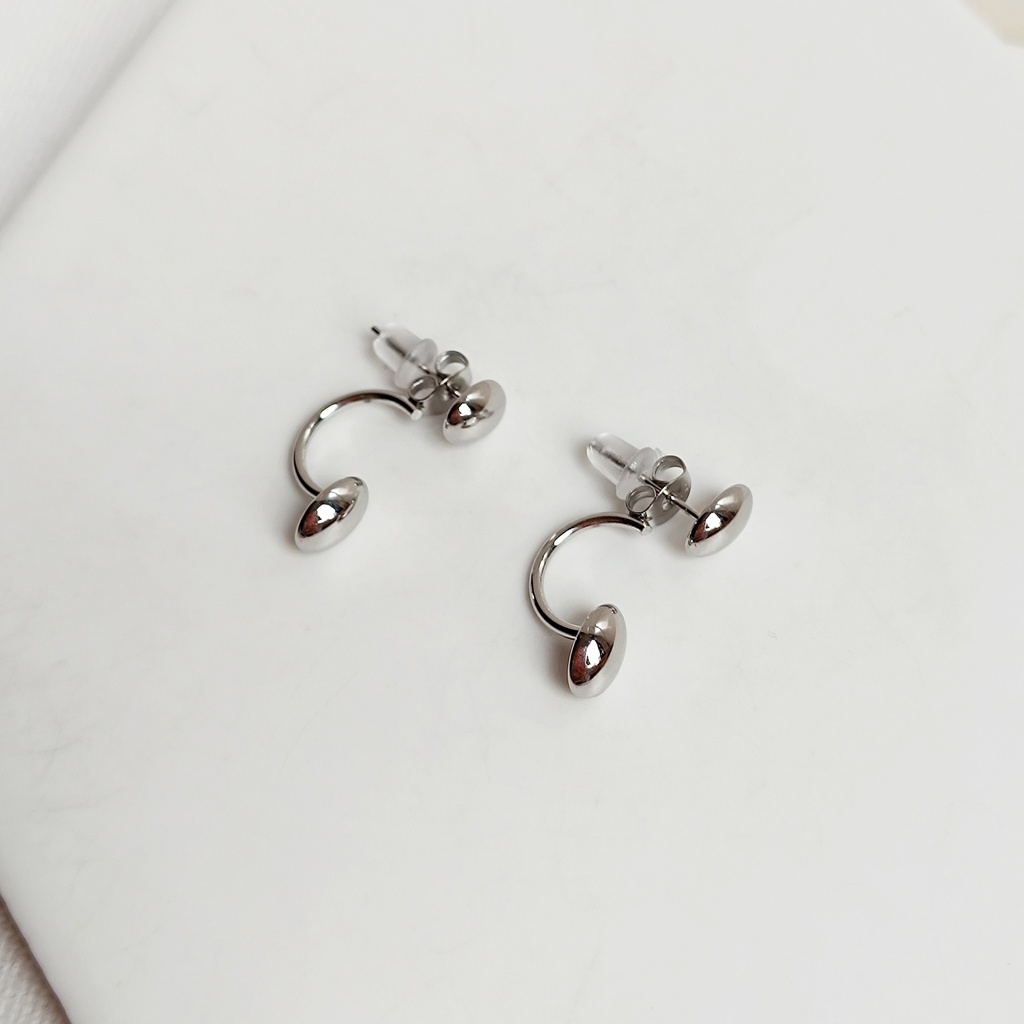 Pendientes Dobles Círculos Plateado