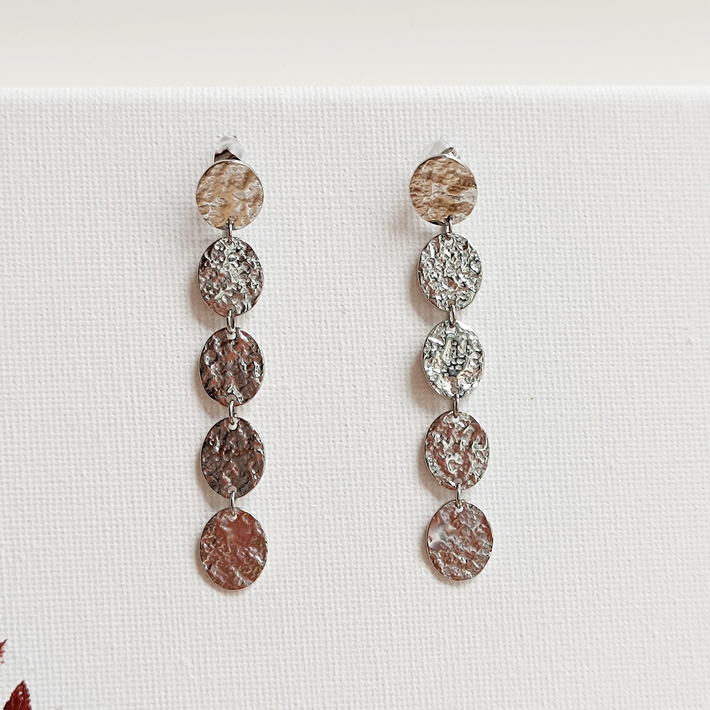 Pendientes Chapitas Textura Plateado