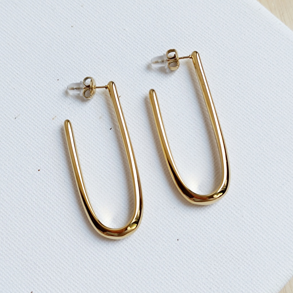 Pendientes Óvalo abierto Dorado