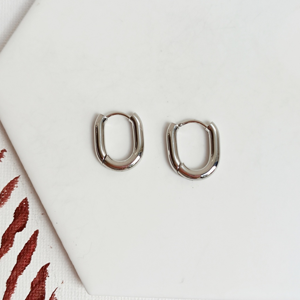 Aros Básicos Ovalado Plateado