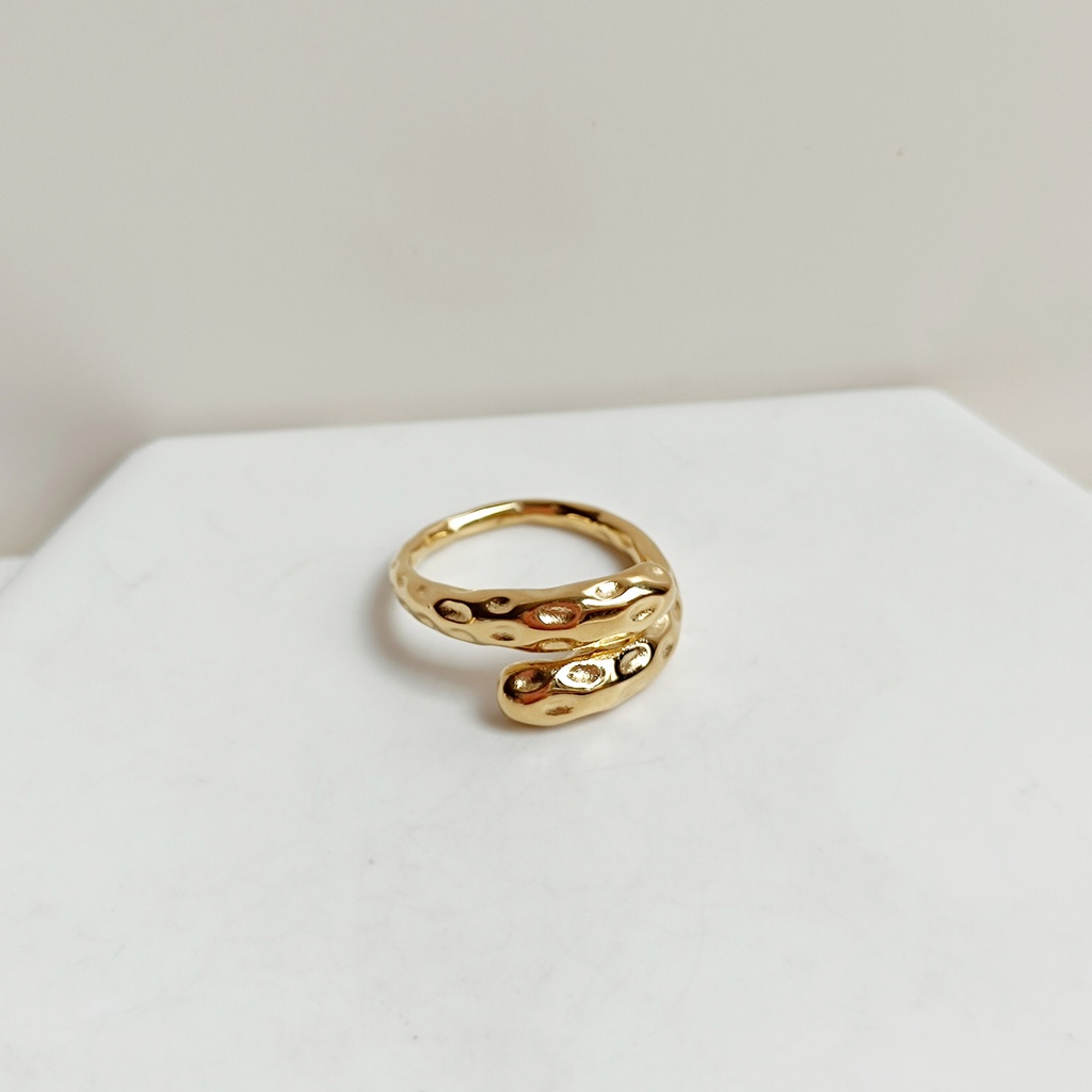 Anillo Largo Doble Dorado