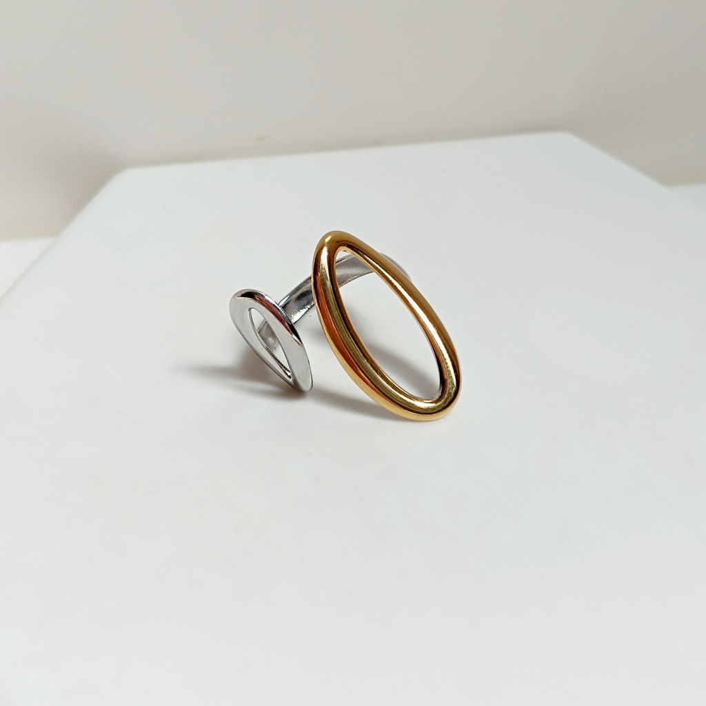 Anillo Doble Óvalo (Bicolor)