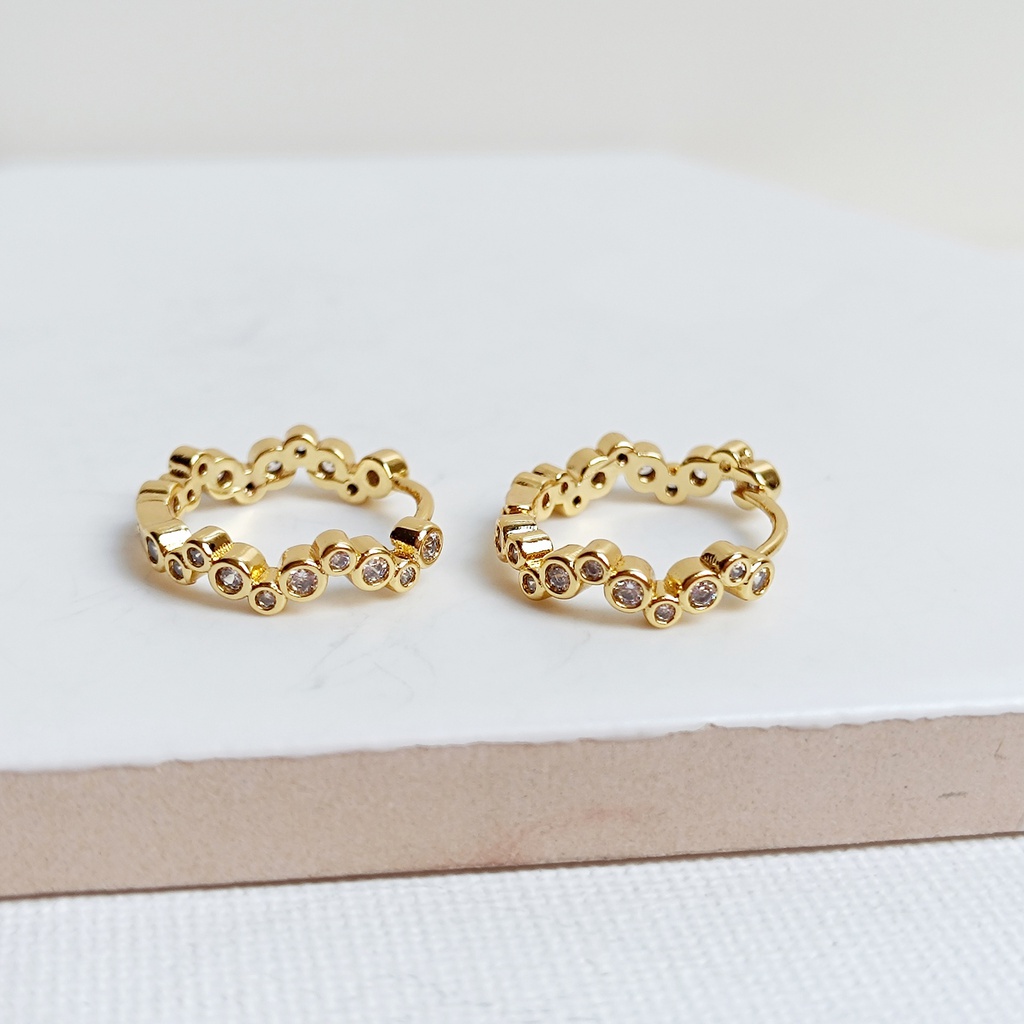 Aros Mini Circonitas Redonda Dorado