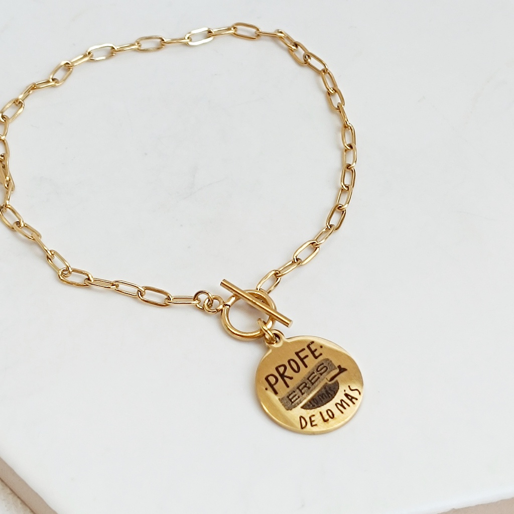 Pulsera Profe Eres De Lo Más Dorado