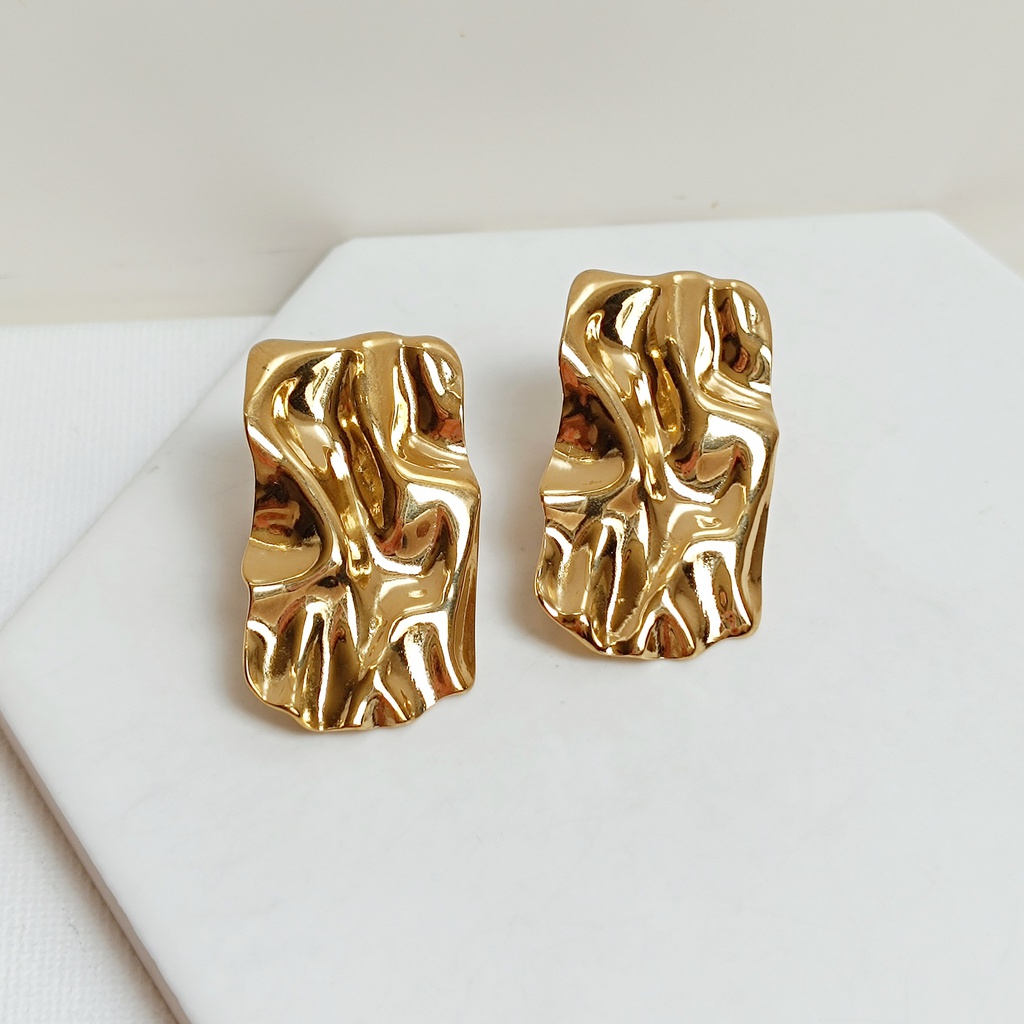 Pendientes Chapeado Grande Dorado