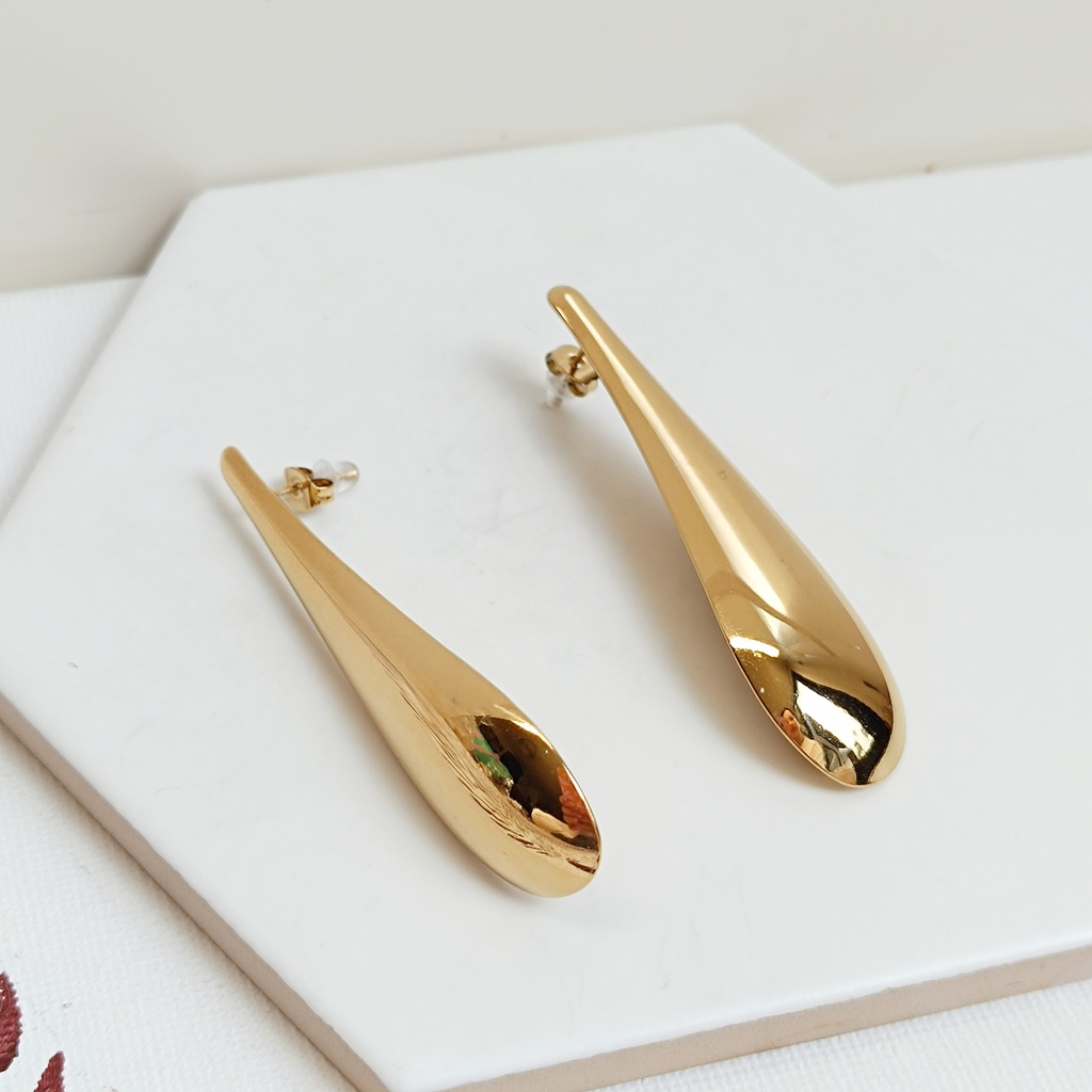 Pendientes Largos Simples Dorado