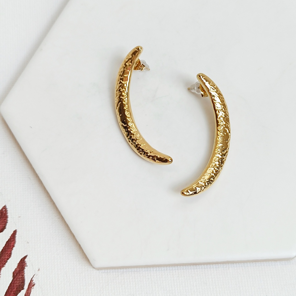 Pendientes Largos Textura Dorado