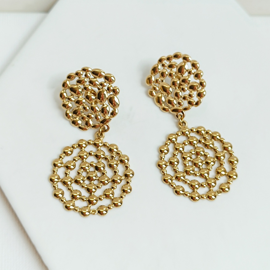 Pendientes Doble Puntitos Dorado