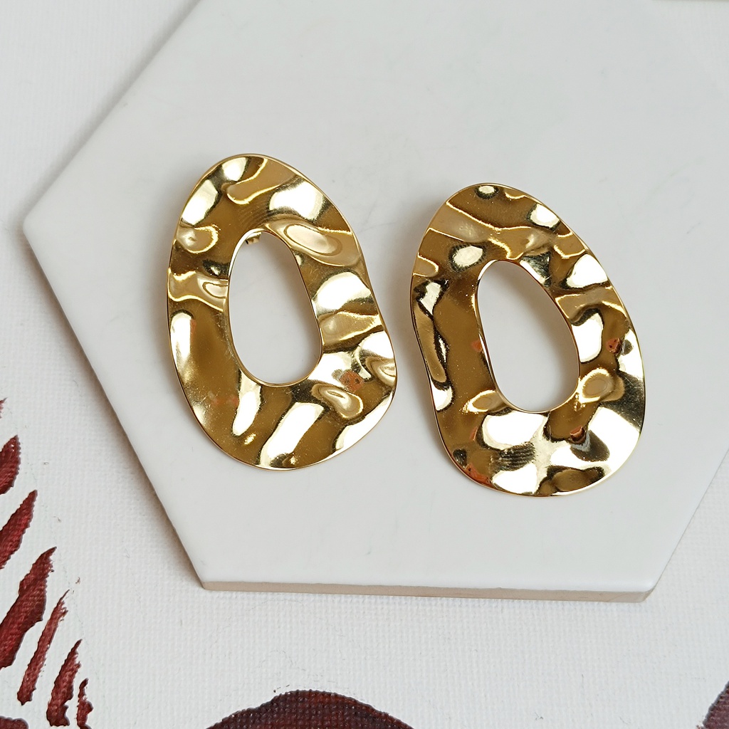 Pendientes Anchos Chapado Dorado