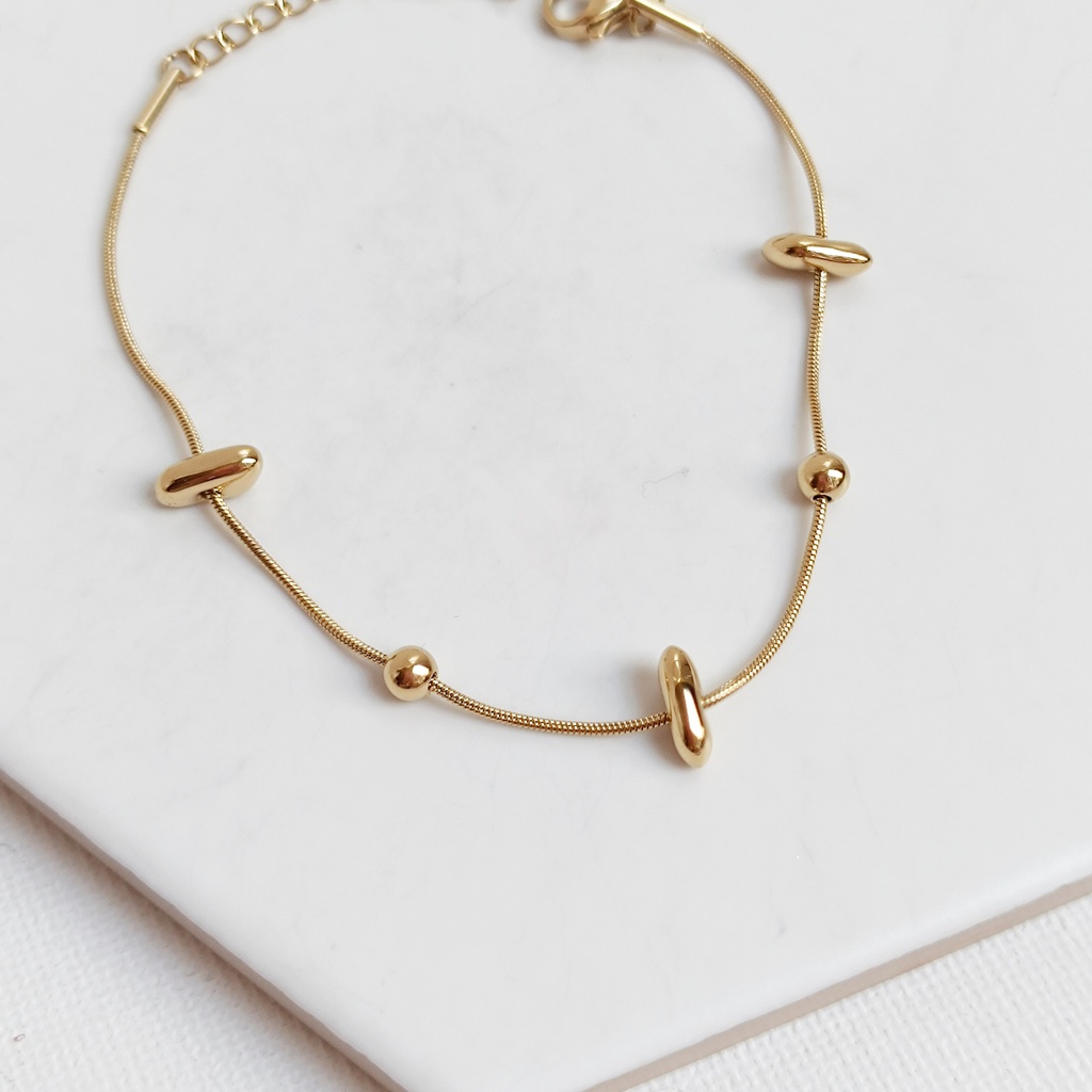 Pulsera Bolitas Dorado