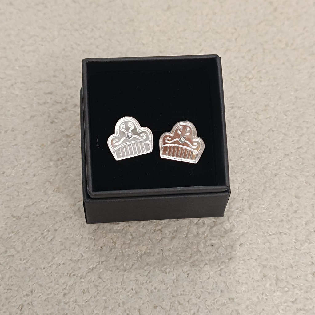 Pendientes Metacrilato Peinetas Fallera Plateado