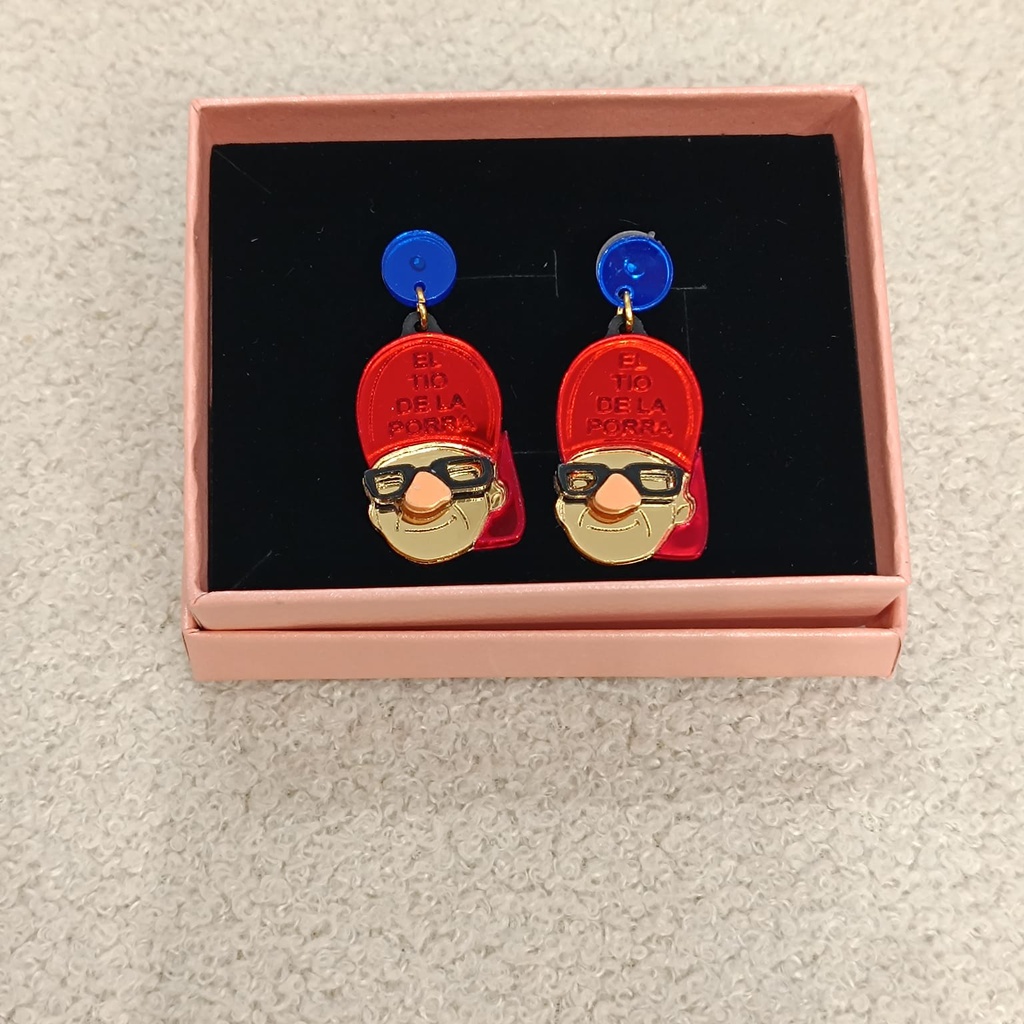 Pendientes Metacrilato Tio De La Porra 3D