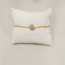 Pulsera Medalla Grabable Doble Cadena Dorada