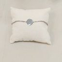 Pulsera Medalla Grabable Doble Cadena Plateada