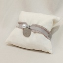 Pulsera Cinta Volante Elástica con medalla MOM (Madre)