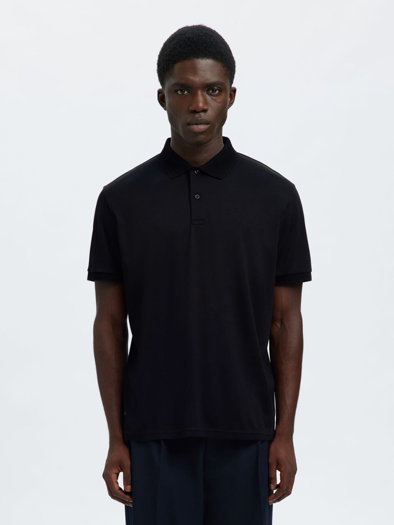 Slhfave Button SS Polo Noos Black - Selected