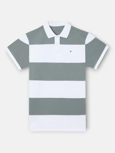 Polo Rayas Anchas Azul Petróleo - Silbon