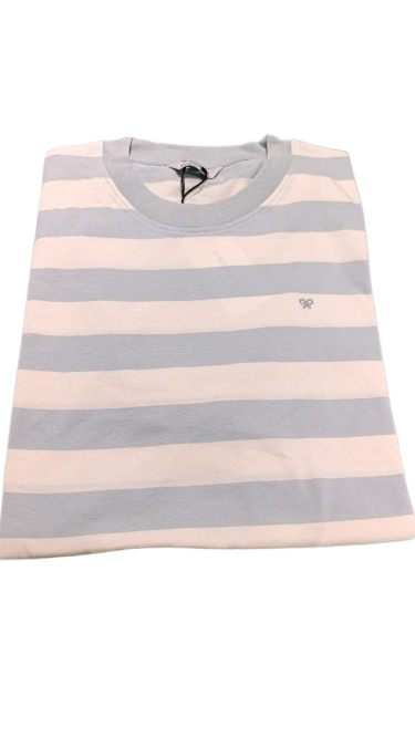 Camiseta Minilogo Rayas Aguamarina - Silbon