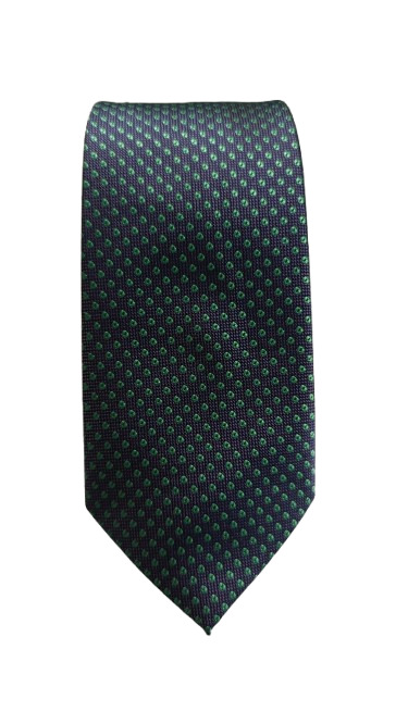 Corbata Azul Oscuro Con Circulitos Verdes - Stroget