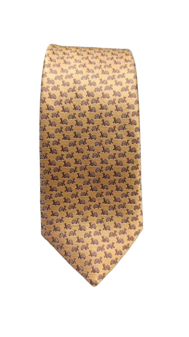 Corbata Amarilla Con Tortugas Marrones - Stroget