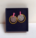 Pendientes Neón Forma Geo Rosa Amarillo