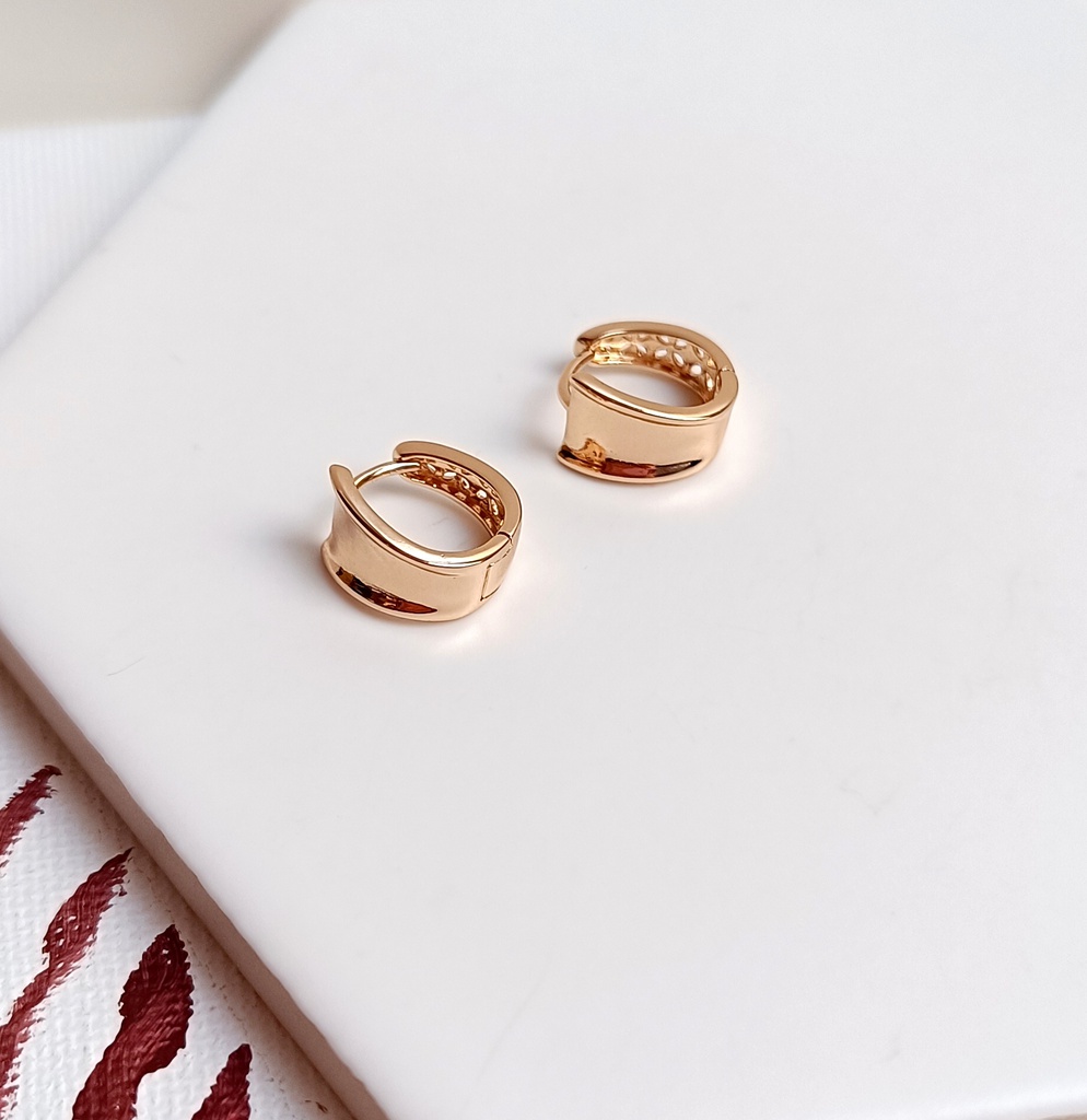 Aros Relieve Florecita Oro Rosado