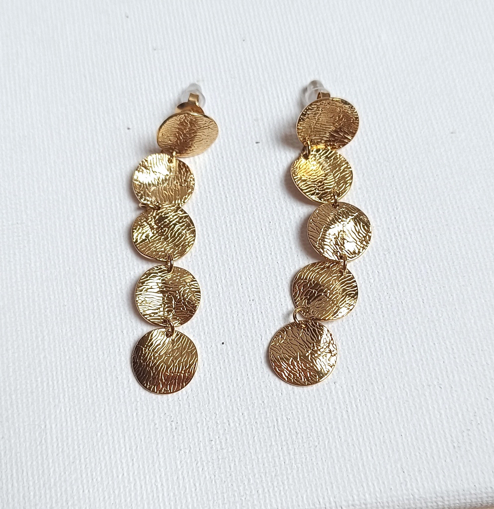 Pendientes Textura Círculos Dorado