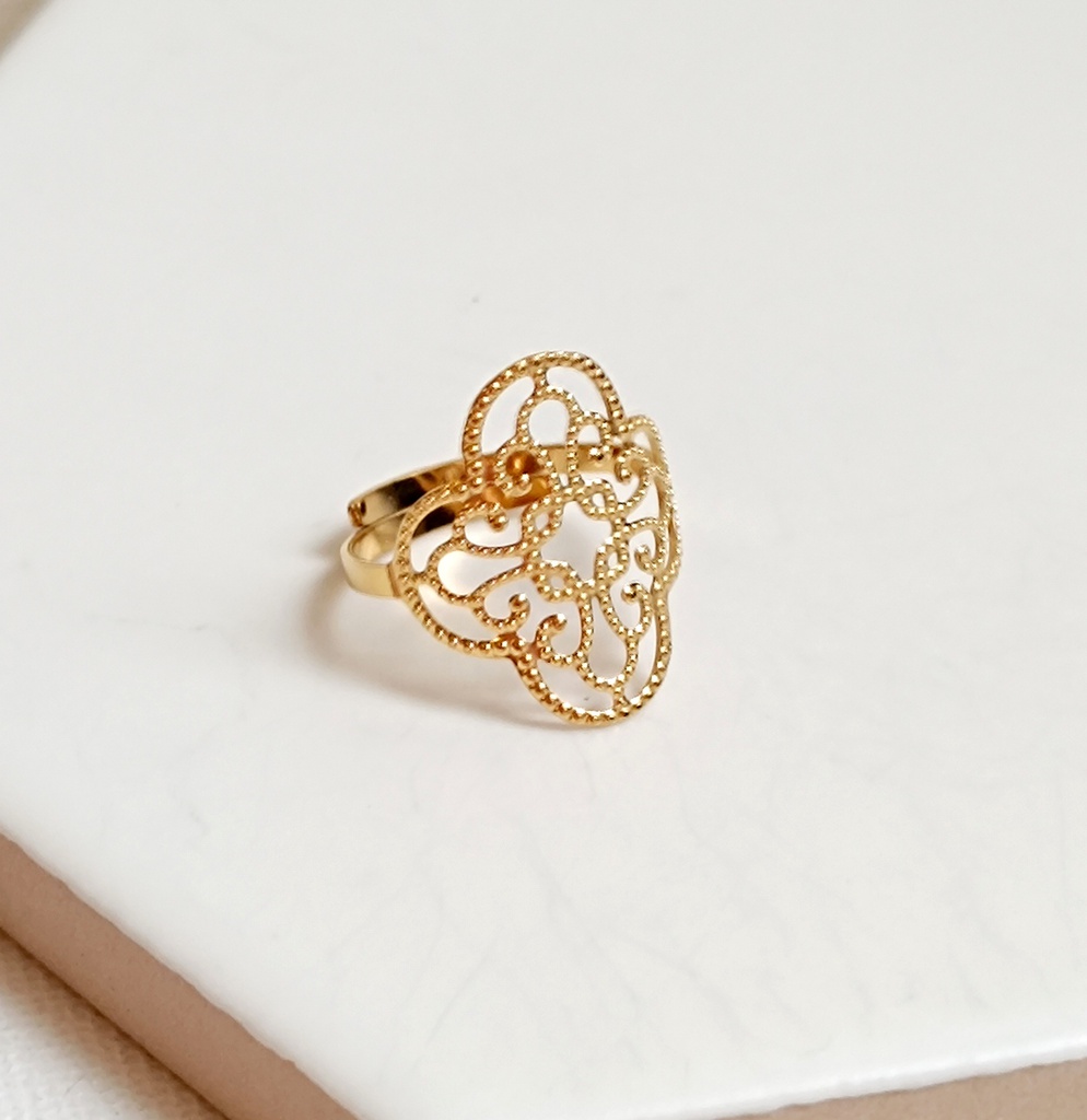 Anillo Rosetón Dorado