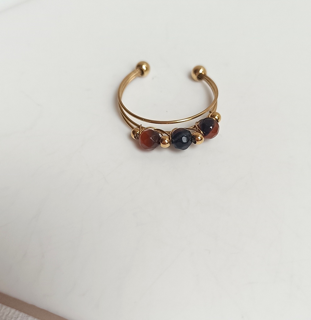 Anillo Terra Black (Dorado)
