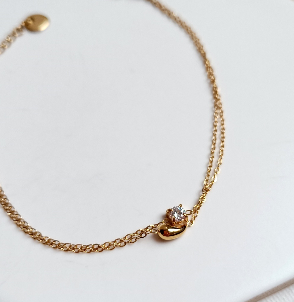Pulsera Gota Con Circonita (Dorado)