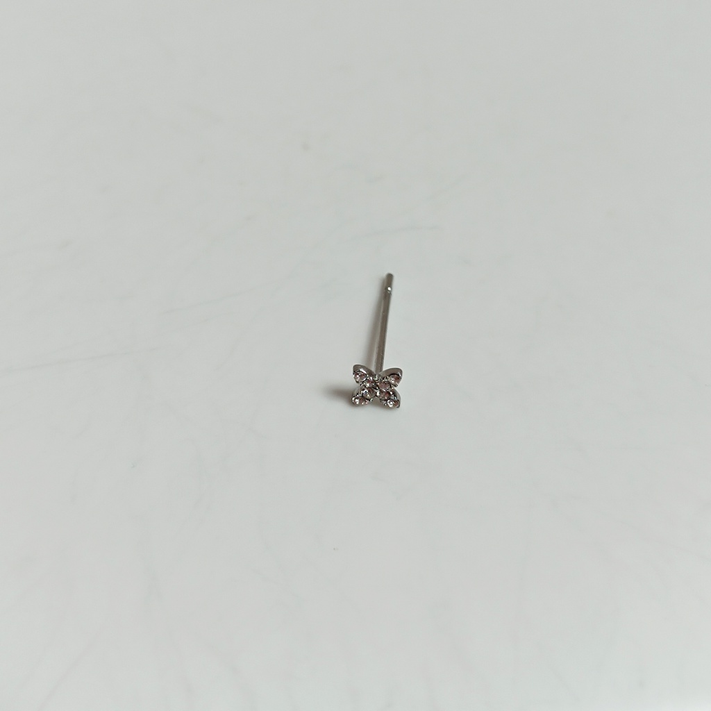 Pendientes Florecita Circonitas Plateado