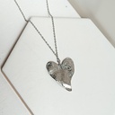 Collar Maxi Corazón Textura Plateado