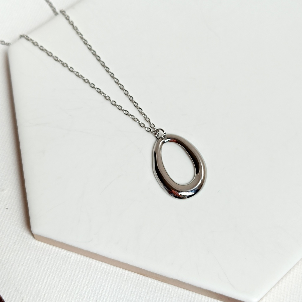 Collar Maxi Óvalo Plateado