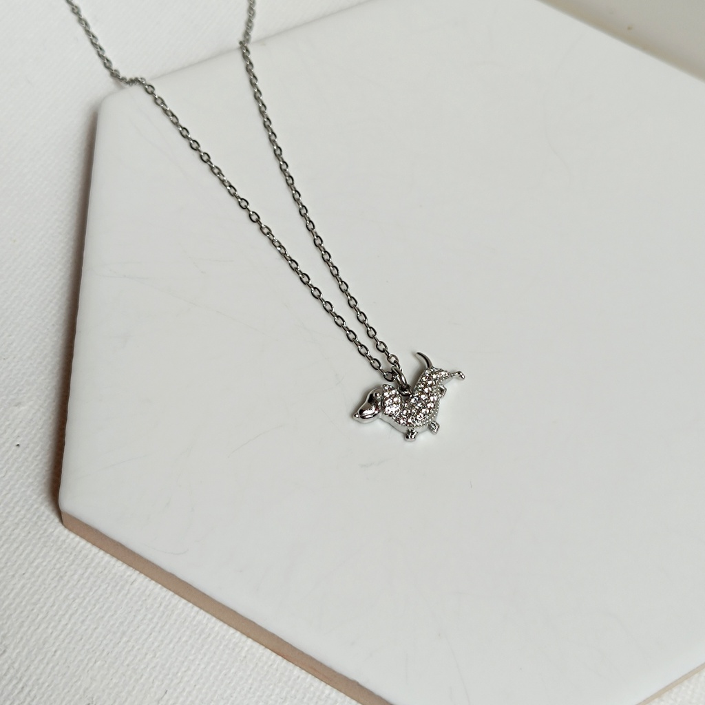 Collar Perro Circonita Plateado