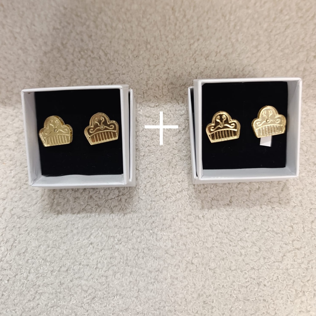 Pendientes Metacrilato Peinetas Fallera Dorado (PROMO 2 PARES)